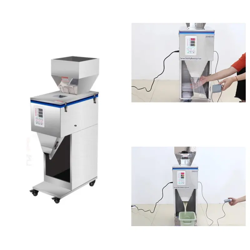 High Speed 10-1000 gm Floor Based Weighing Filling Machine Pulses, Rice, Wheat, Granules Filling